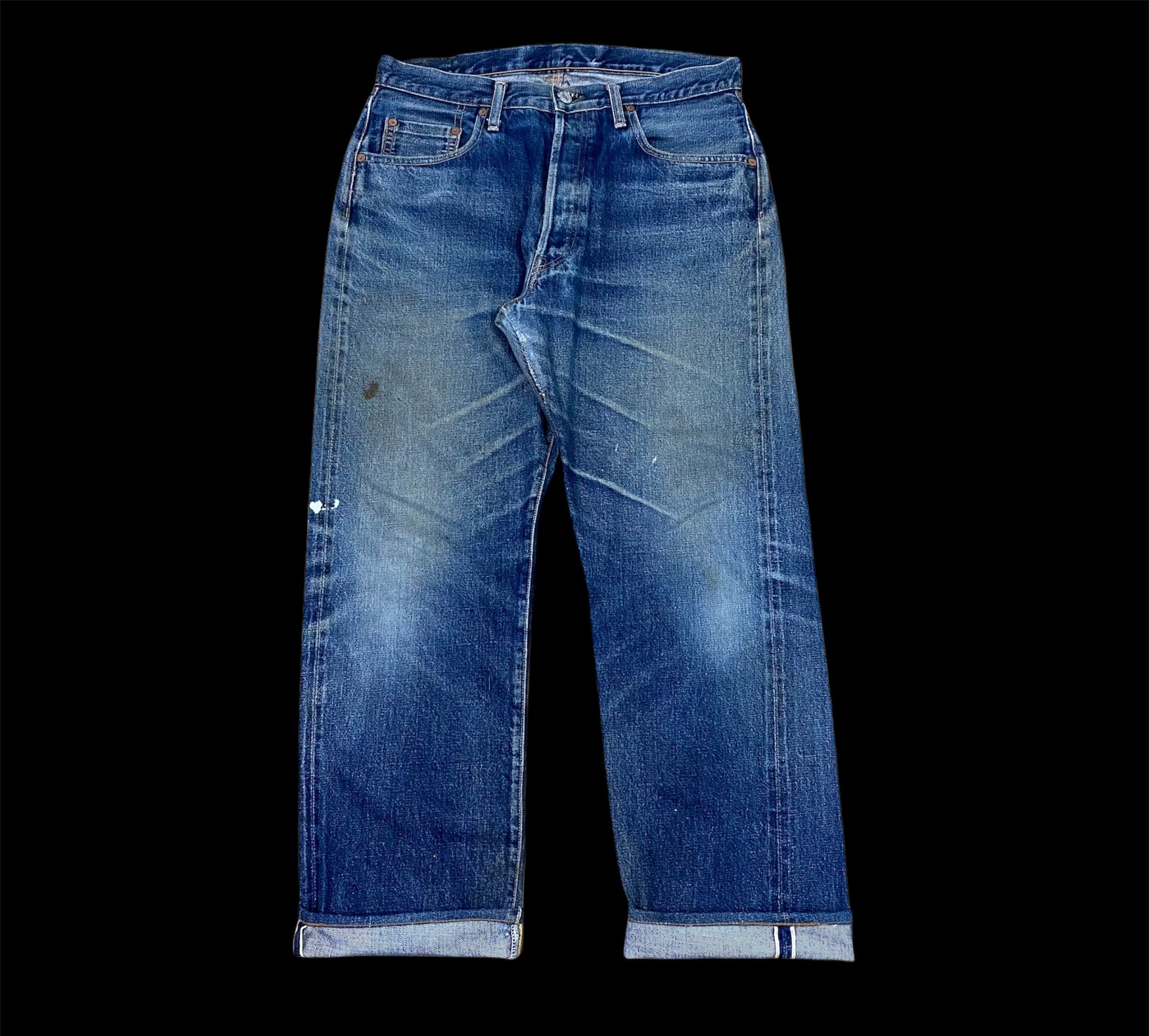 Vintage 90s Denime Brand Selvedge Distressed Ripped Denim Pants  