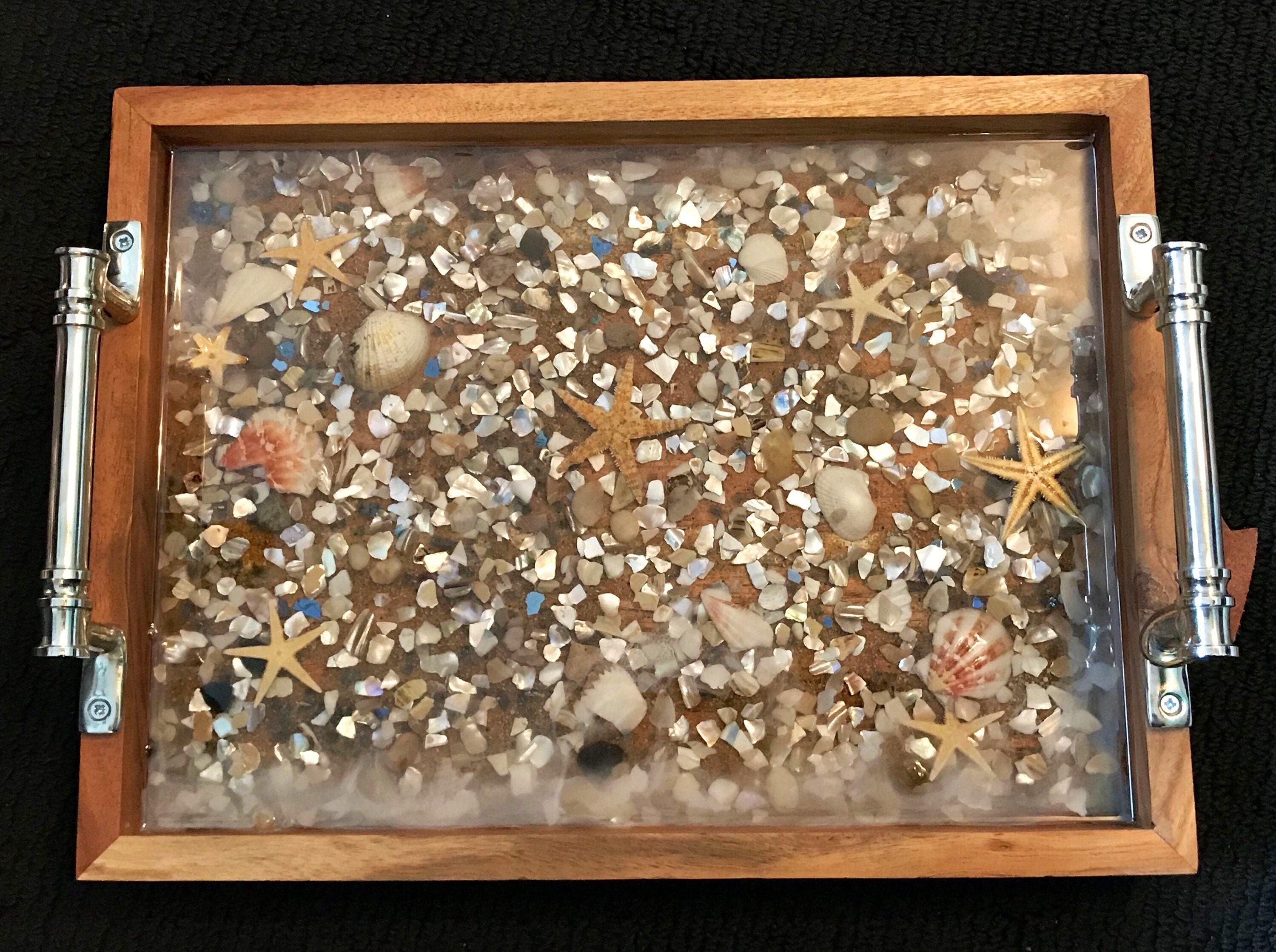 Resin Tray Shell Tray Resin Art Resin Tray Decorative Etsy