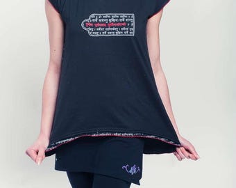 Women’s Mantra Organic Yoga Tunic – Black, Cap Sleeve, Loose