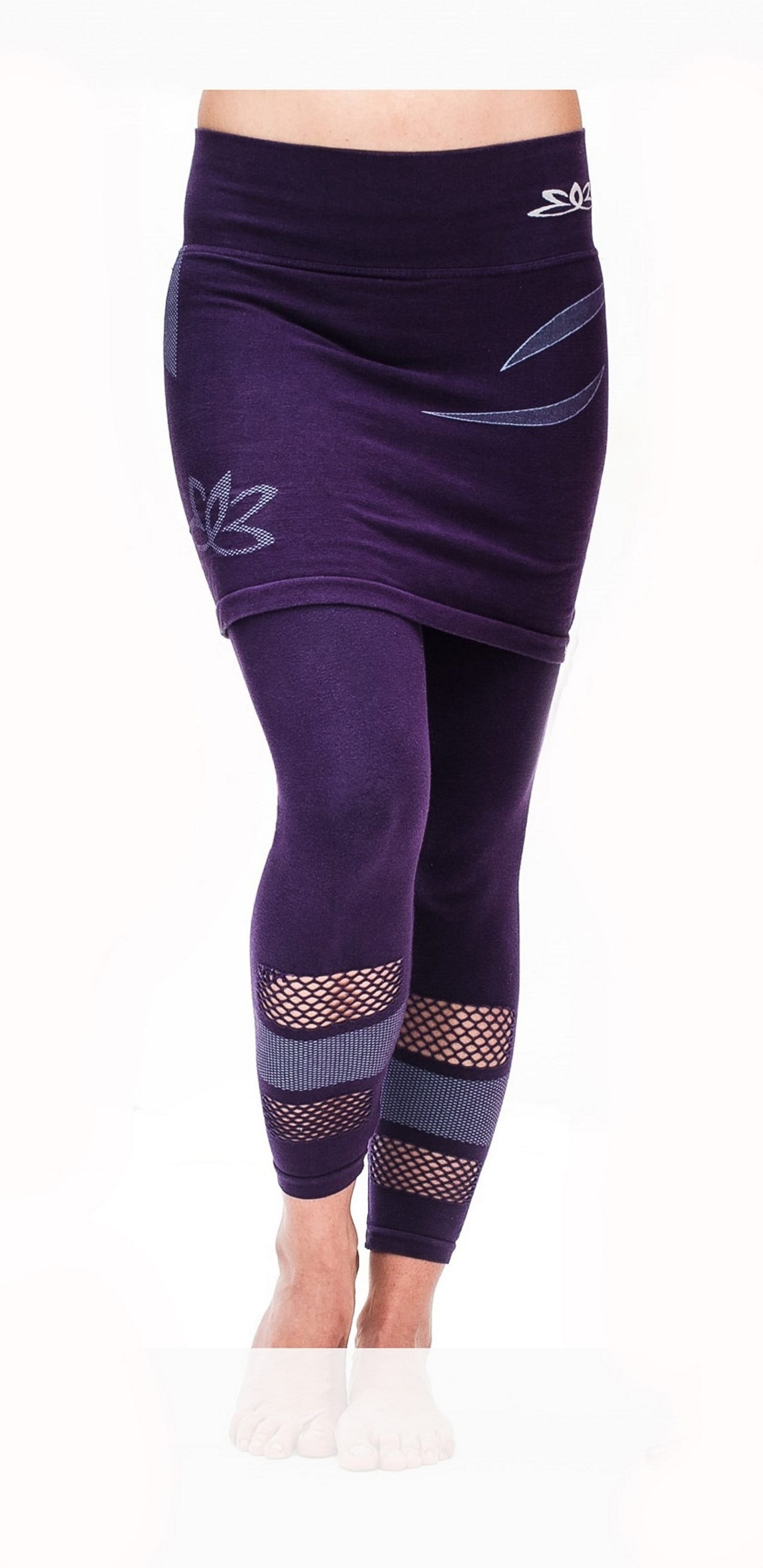 Lotus Yoga Skirt Capri - Organic, Purple OR Black, Seamless
