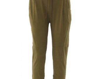 Mens Lounge Yoga Pants - Olive, 4 Pockets, Barrel Leg