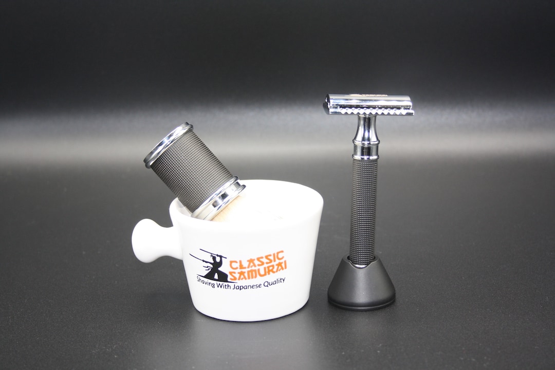 Classic Samurai Safety Razor Shaving Set With Mug - Etsy