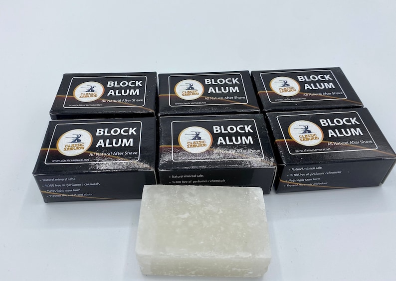 Classic Samurai Alum Block 2.5oz 70gr Alum Stone Blood-stopper & Deodorant 100% image 3