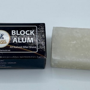 Classic Samurai Alum Block 2.5oz 70gr Alum Stone Blood-stopper & Deodorant 100% image 1