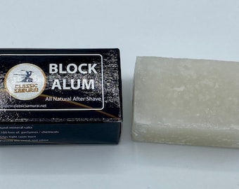 Classic Samurai Alum Block 2.5oz (70gr) Alum Stone Blood-stopper & Deodorant 100%