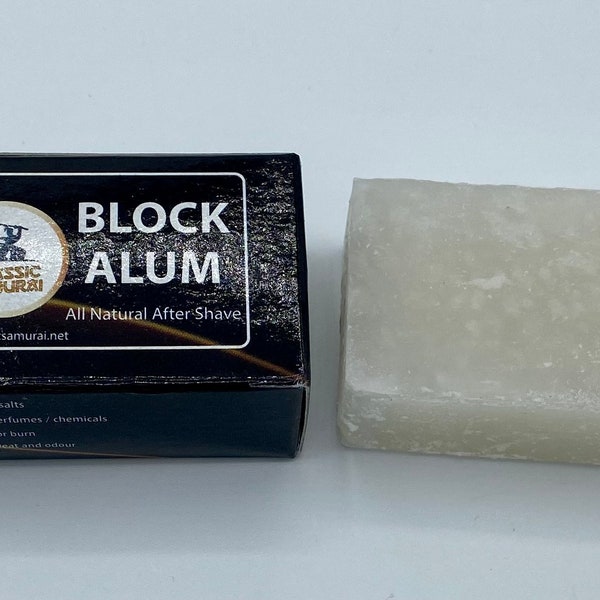 Classic Samurai Alum Block 2.5oz (70gr) Alum Stone Blood-stopper & Deodorant 100%