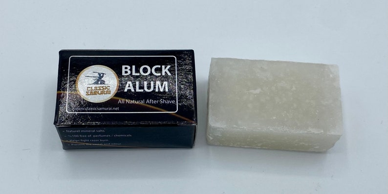 Classic Samurai Alum Block 2.5oz 70gr Alum Stone Blood-stopper & Deodorant 100% image 1