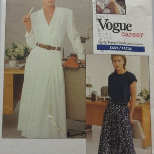 Vogue Easy Skirt, Top, and Shirt by Designer Tomatsu Sizes 8 10 12 Bust 31.5-34", Uncut FF, Summer or Winter Fabrics, Vogue 2035