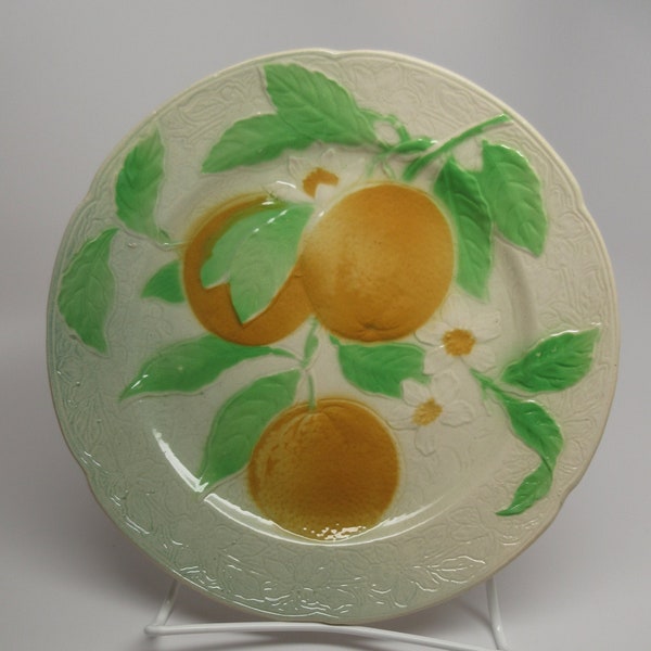 Vintage St Clement Oranges Painted Faience Fruit Plate  France 1920 Backstamp