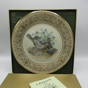 Lenox Boehm Mockingbirds Plate 24K Gold Trim Limited Edition Gift Condition