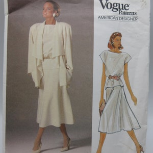 Vogue Designer John Anthony Skirt and Top with Open Jacket Uncut Size 14 Bust 36 Loose Fit Factory Folded Vogue 1387