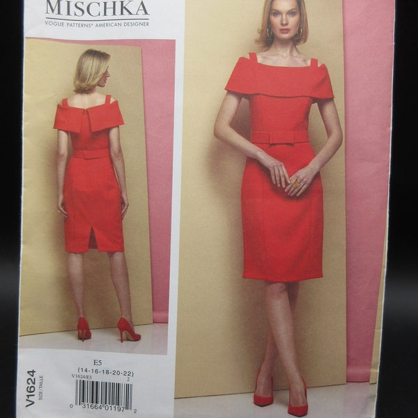 Vogue Badgley Mischka Dress Sizes 14 16 18 20 22 Bust 36 to 44 inches Uncut Designer Event Dress Factory Folded Vogue V1624