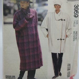 McCall&#39;s Easy Coat or Jacket Pattern Uncut Lined Size Medium Bust 36 to 38 Inches Factory Folded
