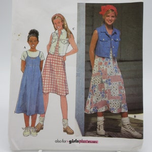 Simplicity Girls uncut Dress and Vest Pattern Sizes 7 8 10 12 14 Chest 26 to 32 Factory Folded Simplicity 7156