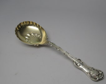 Antique Whiting Sterling and Gilt Imperial Queen Serving Spoon, Large Sterling and Gold Serving Spoon, Beautiful, Wonderful Condition