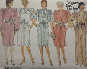 Vestido Vogue o vestido de fiesta talla 10, busto 32 1/2", doblado de fábrica, sin cortar, 5 estilos para primavera u otoño. Telas Vogue 1337