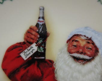 Pepsi Santa Plate "Jolly Old St Nick" by Rockwell in Original Box Advertising Collectible