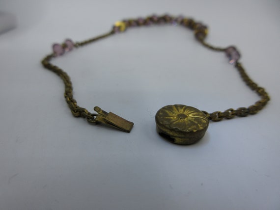 Antique Amethyst Crystal Bead and Brass Rondelle … - image 8