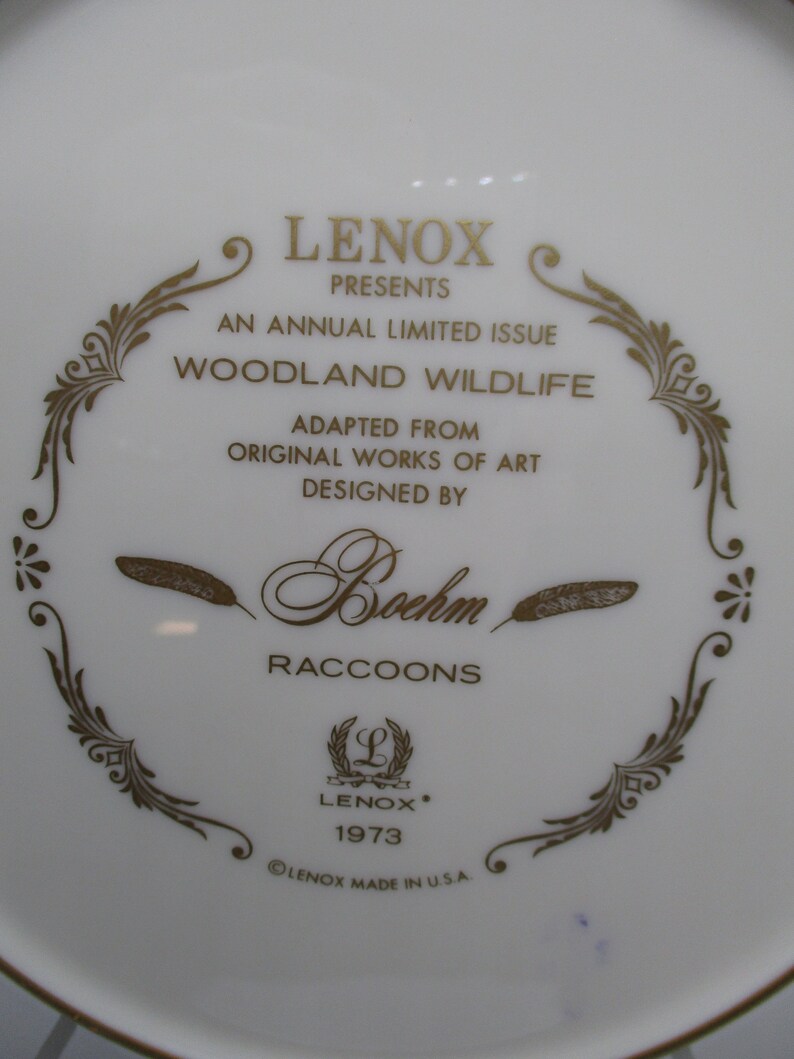 Boehm Lenox Raccoons Woodland Wildlife Plate Baby Raccoon - Etsy