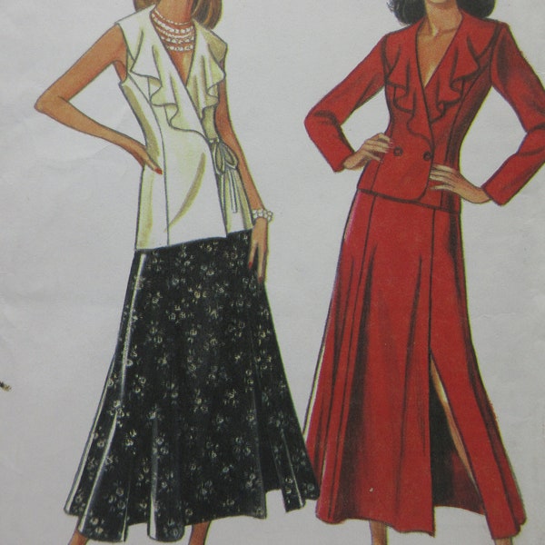 New Look Summer Skirt and Jacket 2 Styles Uncut Factory Folded Pattern 6 to 16 Bust 32 to 42 In English or Fall Fabrics