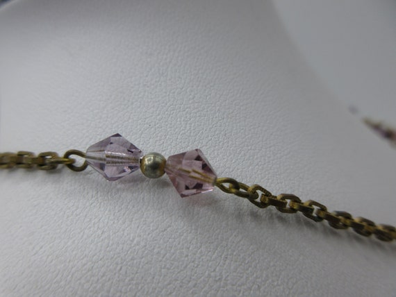 Antique Amethyst Crystal Bead and Brass Rondelle … - image 5