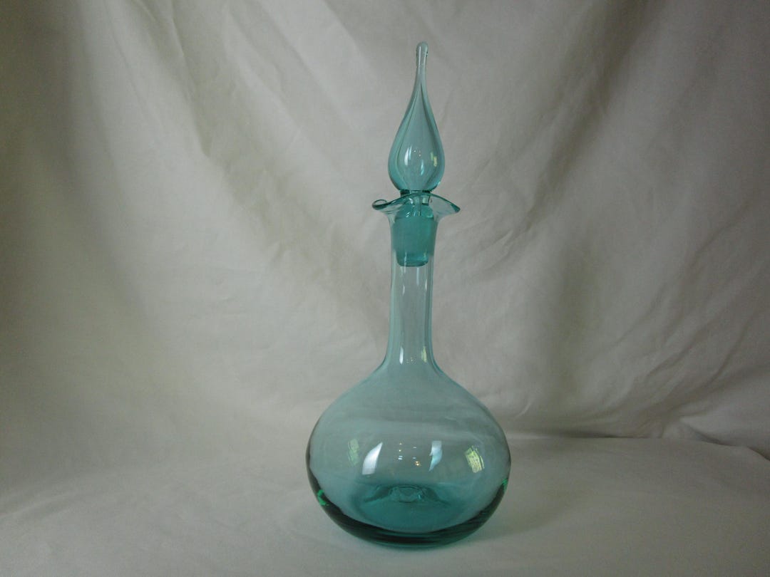 Blenko Decanter 37 Sea Green MCM Blenko Glass Decanter, Gift Condition