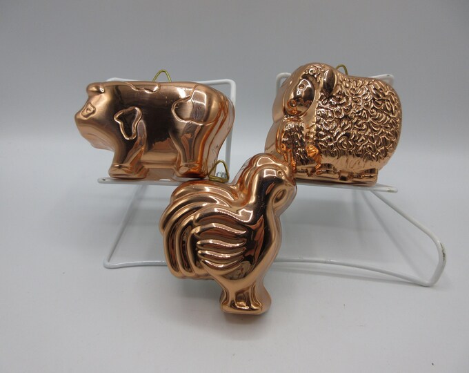 Small Copper Molds, Choice of Copper Cow Mold Copper Sheep Mold Copper