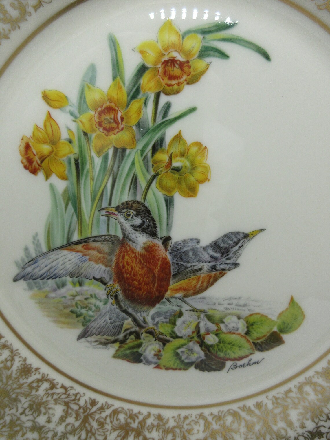 Lenox Boehm Robin Plate 24K Gold Trim Limited Edition With Box Etsy