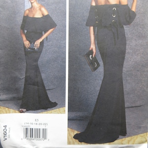Vogue Badgley Mischka Plus Size Event Gown Sizes 14 16 18 20 22 Bust 36 to 44 Inches Uncut FF Vogue V1604 As New Plus Size Gown