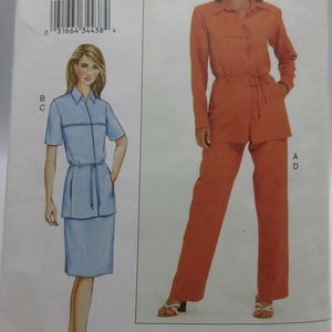 Vogue Jacket Belt Skirt Pants Sizes 12 14 16 Bust 34 to 38 Inches Uncut FF Vogue 7549 Summer or Light Fall Fabrics