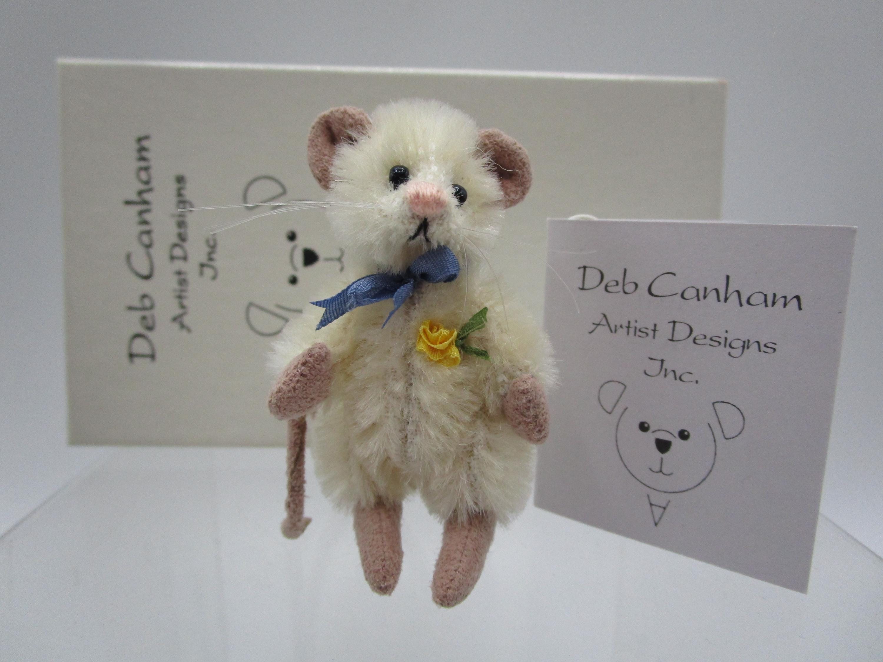 Deb Canham Cuthbert White Mohair Mouse, Box & Tag, Gift Condition