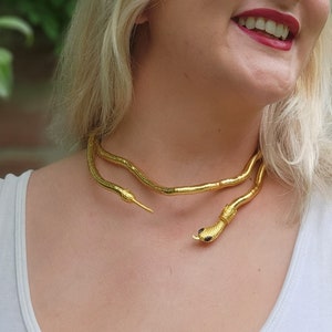 Snake Necklace//Gold or silver//Bendable Medusa Necklace for Women//Serpent Adjustable Choker Jewelry