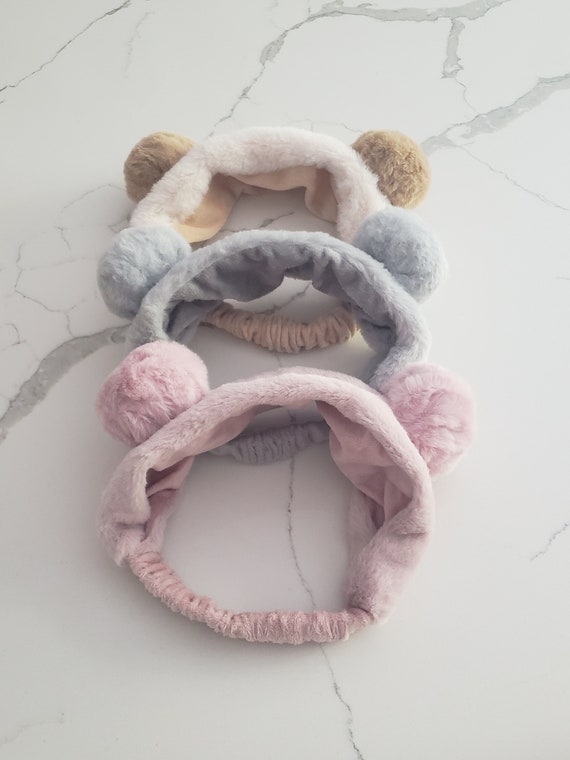 Face Wash Headband Set of 3//Teddy Bear Spa Headband//Animal Makeup Headband//Face Washing Headband// Spa Accessory// Bear Ear Headband