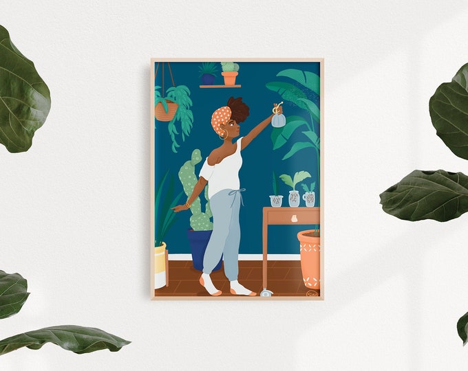 Plant Queen Art Print - Digital Illustration - Wall Art - Bklyn Post