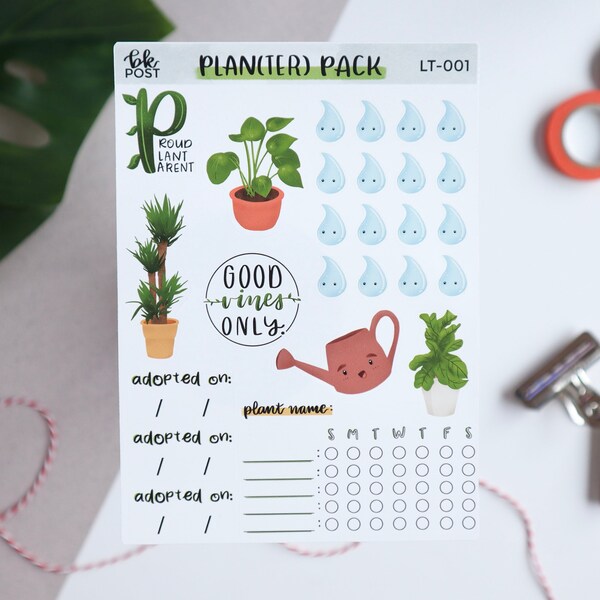 Plantar pegatinas temáticas de Bullet Journal & Planner