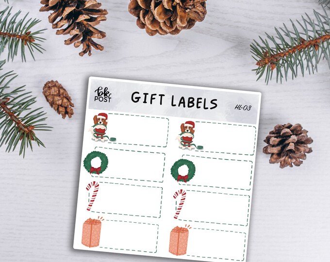 Christmas gift labels, gift labels, Christmas stickers