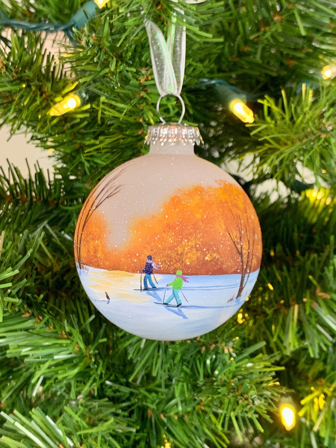 Cross Country Skiing Ornament Two Crosscountry Skiers W/ Etsy Canada