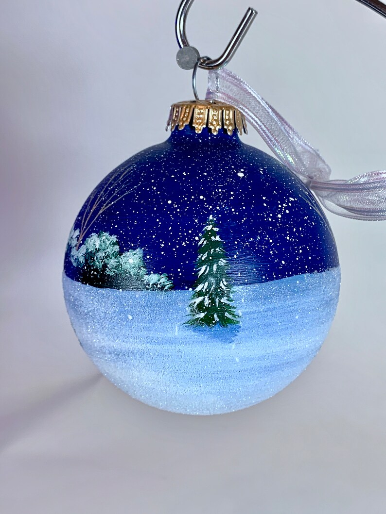 Gingerbread Ornament Hand Painted Glass Christmas Ornament Etsy