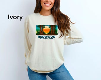 Redwood National Park Long Sleeve T-Shirt: Vintage Style Nature Tee