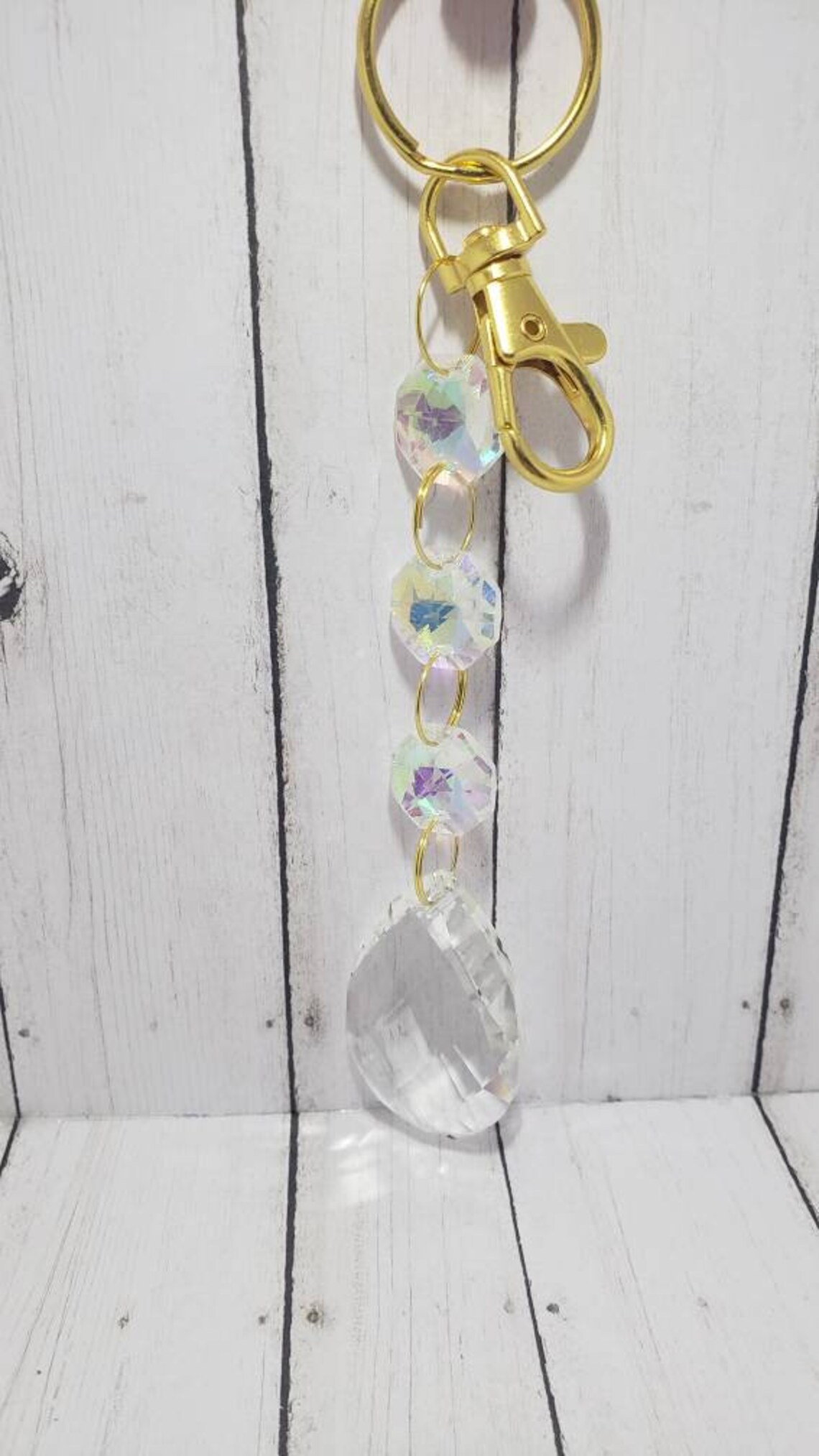 Chandelier Glass Bead and Prism Keychain Unique Keychains Etsy