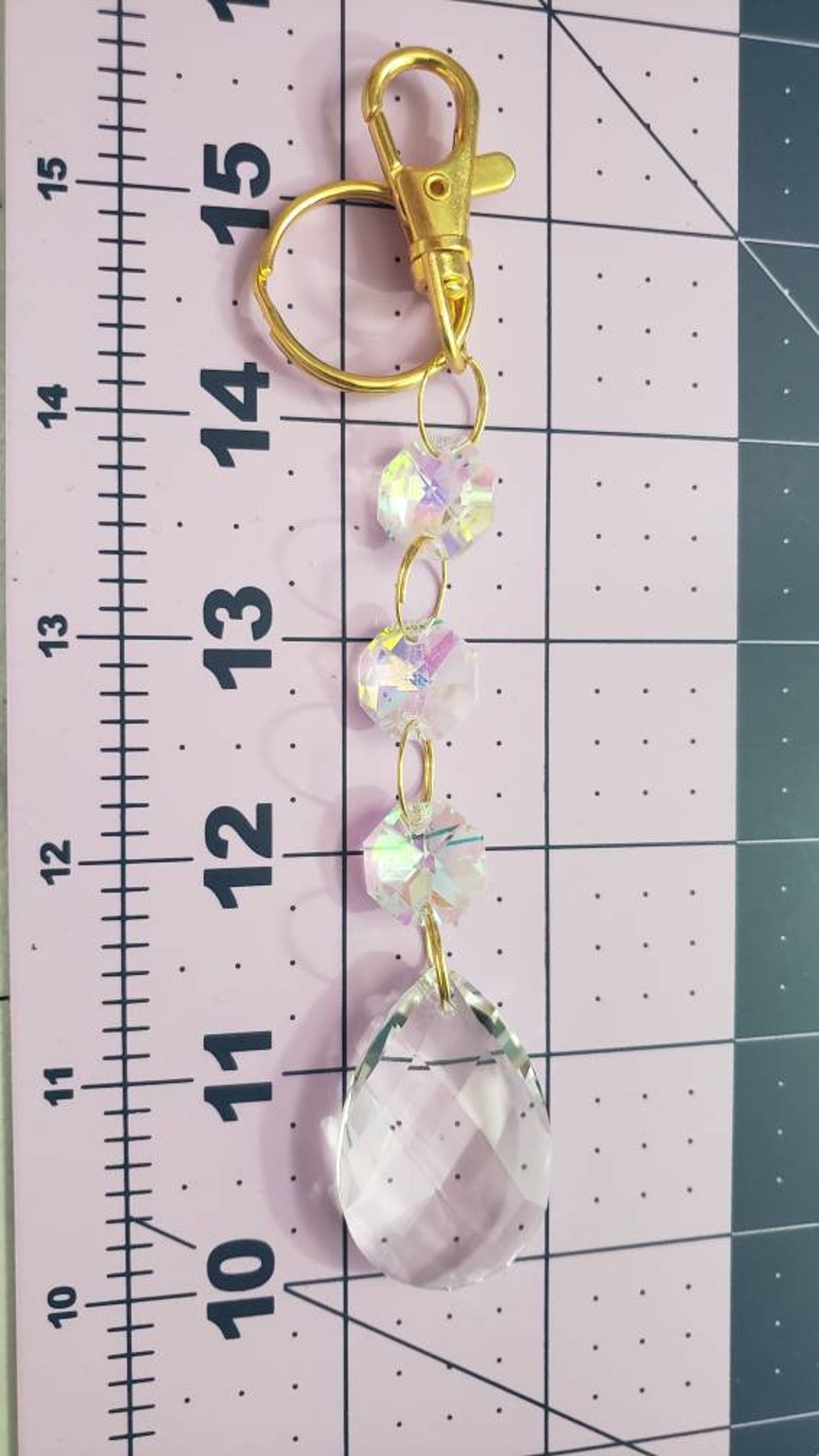 Chandelier Glass Bead and Prism Keychain Unique Keychains Etsy