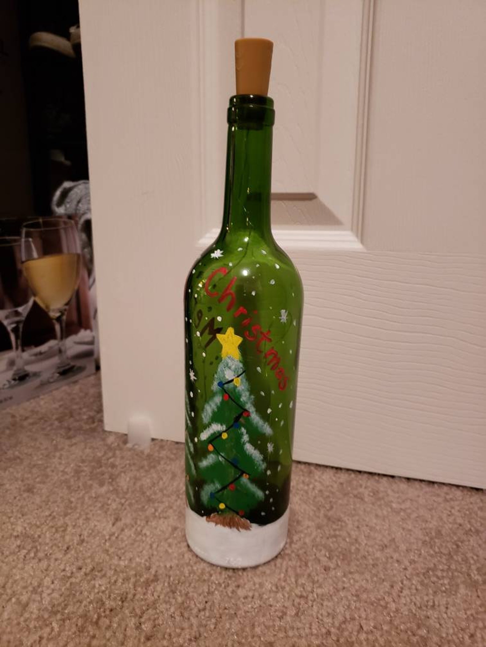 Christmas Wine Bottle Etsy