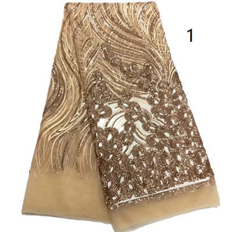 African Sequins Lace Fabric Embroidered Nigerian Net Laces Fabric Bridal High Quality French Tulle Lace Fabric 5 Yards