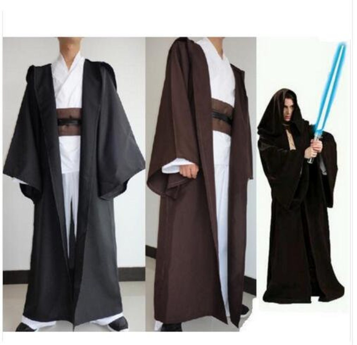 New Arrival Star Wars Jedi Costume Adult Black Jedi Robe Cloak Etsy