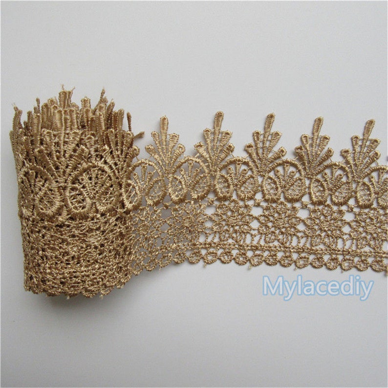 2 yd Vintage Embroidered Lace Edge Trim Ribbon Applique DIY Crochet Sewing Craft