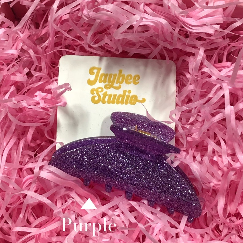 2pack Glitter Claw Hair Clip Sparkle Hair Clip Claw Etsy