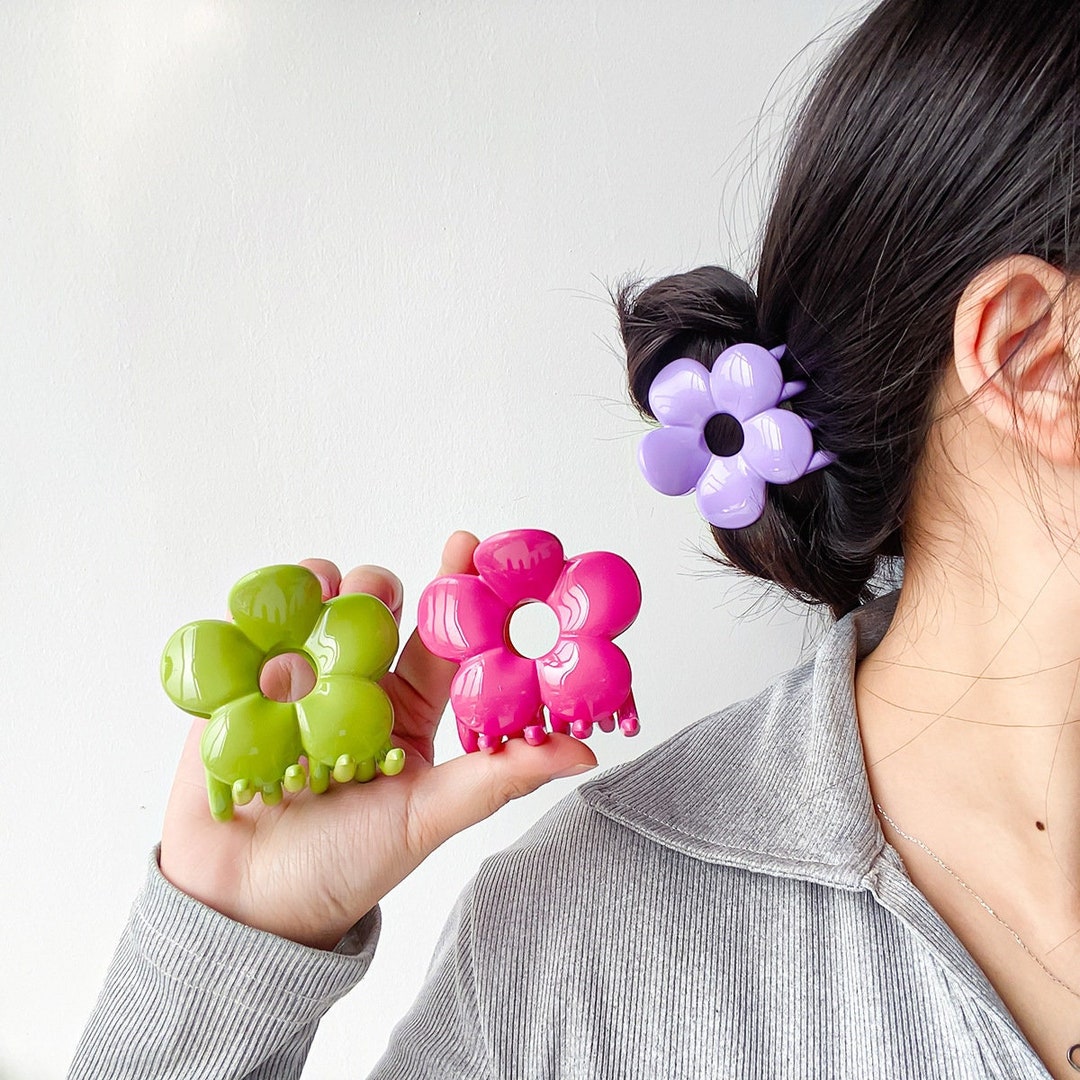 Daisy Flower Hair Clip Claw Flower Hair Clip Floral Hair Etsy