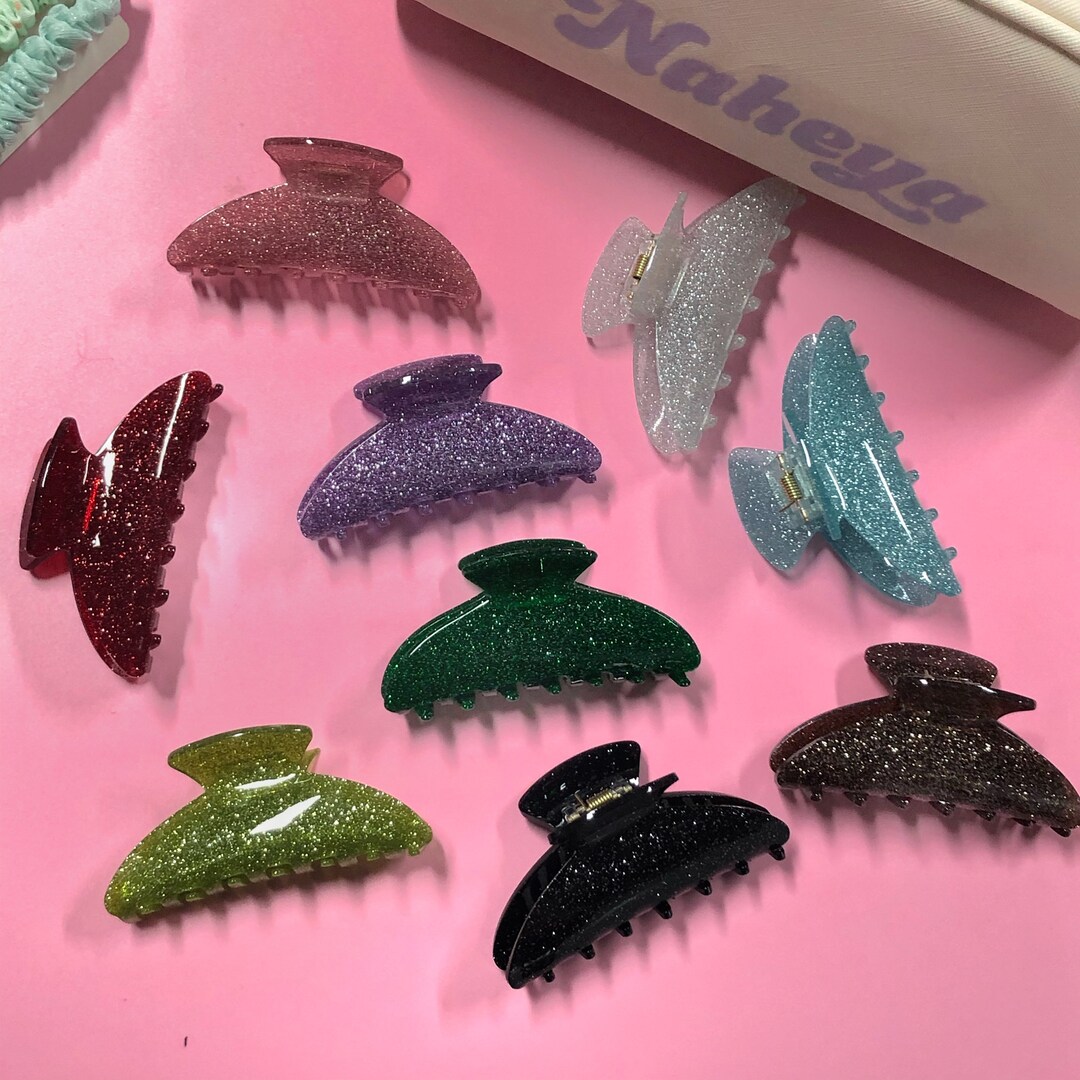 2pack Glitter Claw Hair Clip Sparkle Hair Clip Claw Etsy