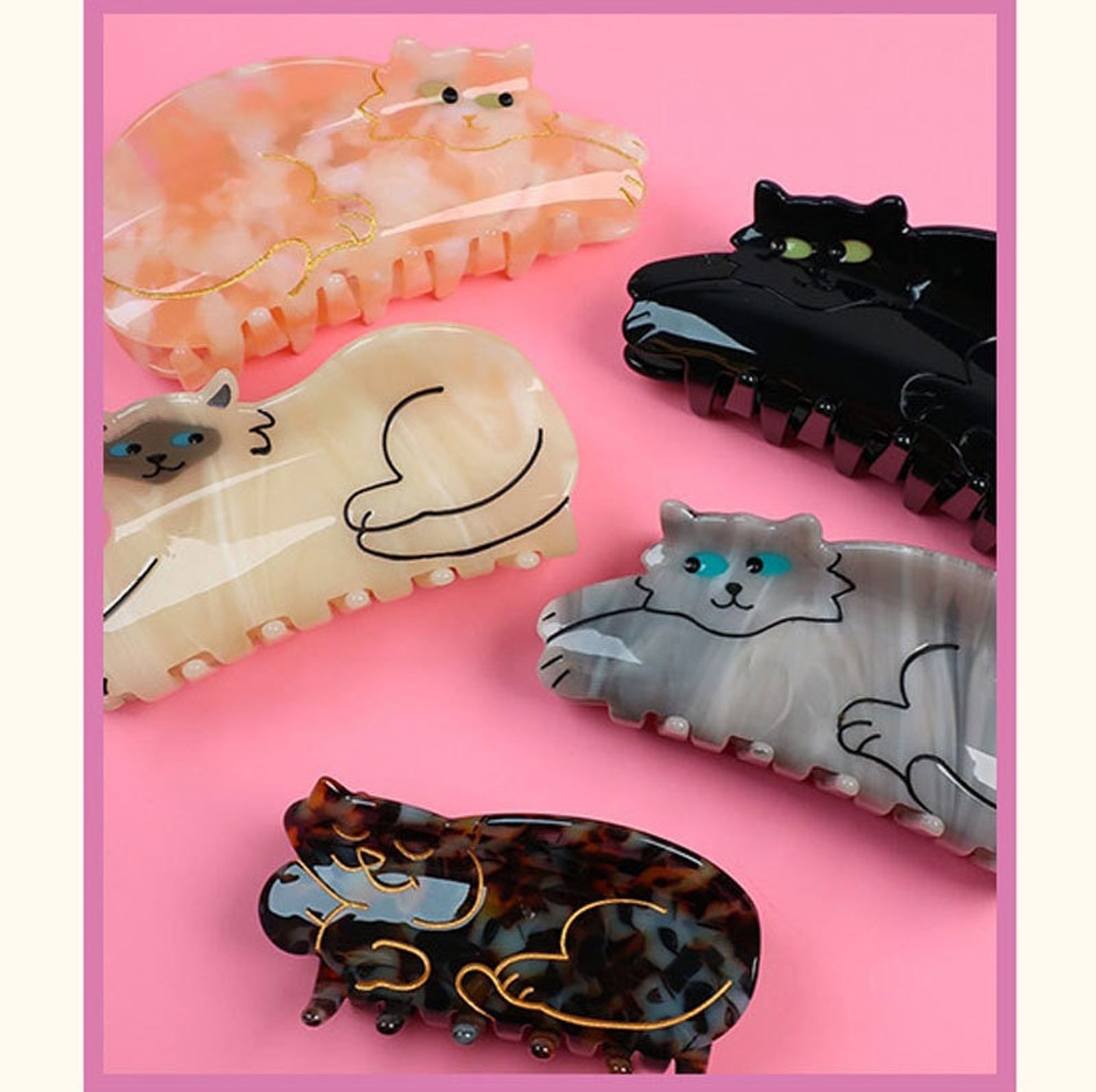 Cat Hair Clip Claw Acrylic Hair Clip Cat Shaped Hair Clip Etsy