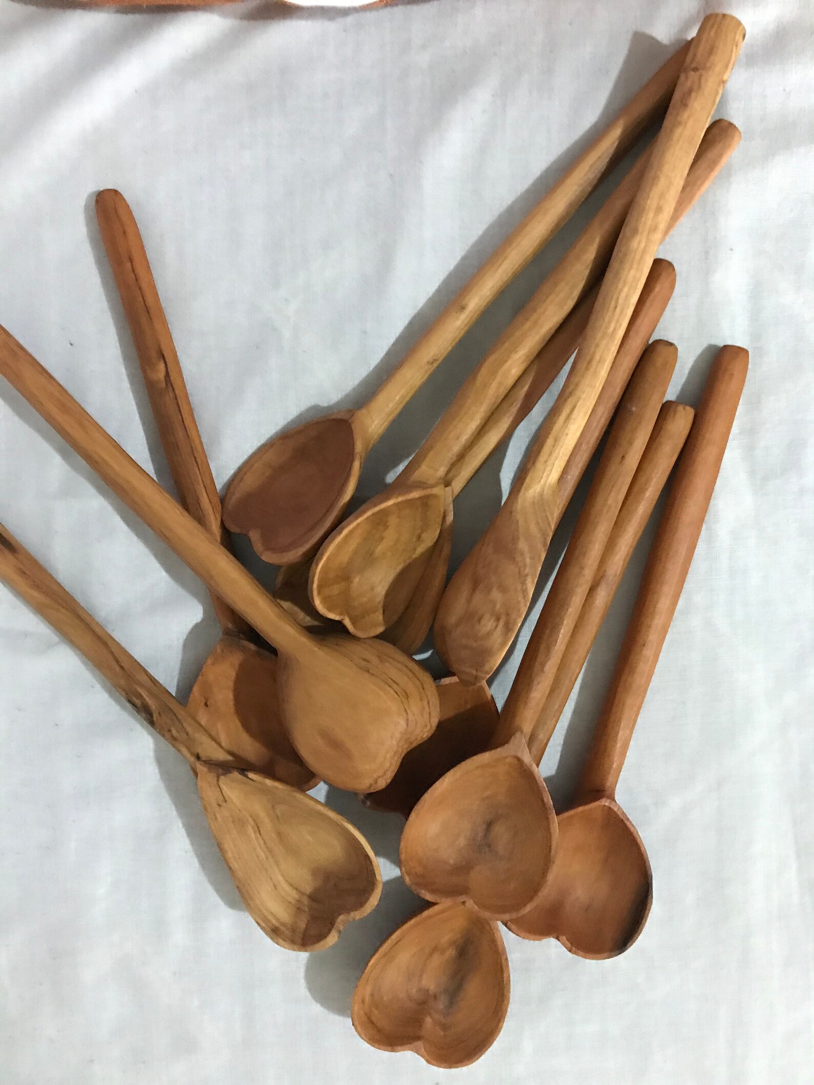 ON SALE Olive Wood Spoons Wooden Spoons Love Shaped Spoons Etsy